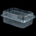Clear plastic food storage container