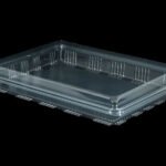 Clear plastic food storage container